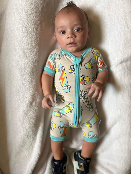 Skater Boy Bamboo Shortie Romper