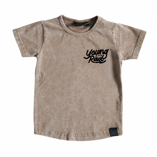 TAUPE FULL THROTTLE ACID WASH TEE (pre-order)