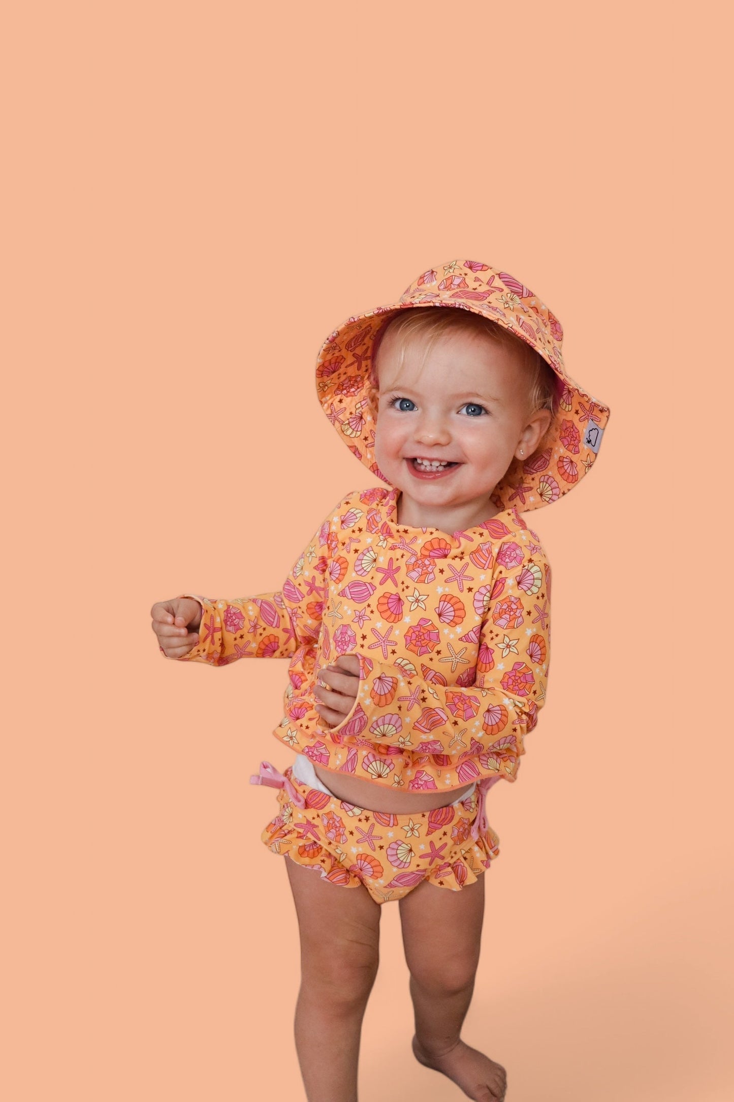 SHELLO SUMMER DREAM TWO-PIECE RASH GUARD RUFFLE SWIM SUIT