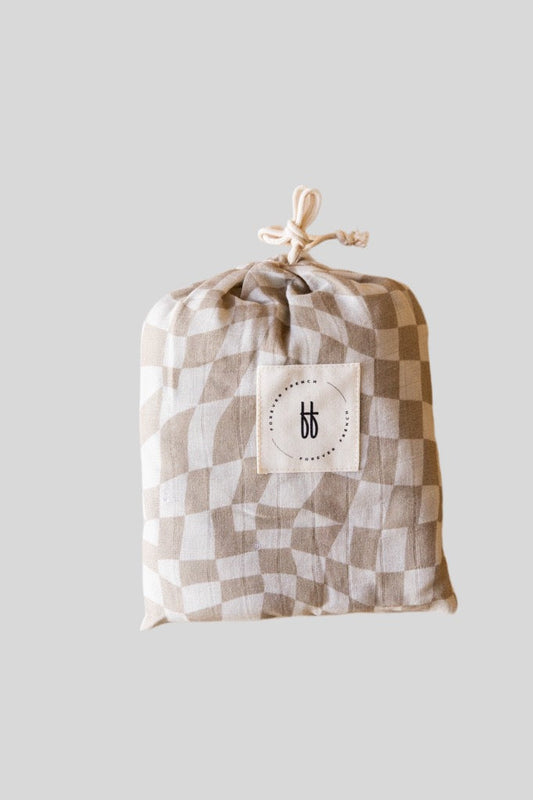Muslin Crib Sheet | Wavy Checker | PRE-ORDER Arrives Late May