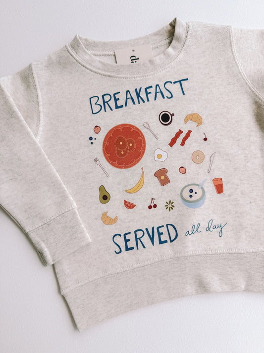 breakfast served all day crewneck
