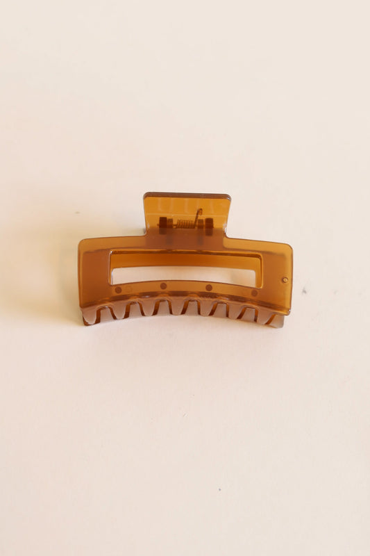 Brown Rectangle Hair Clip | Medium Size