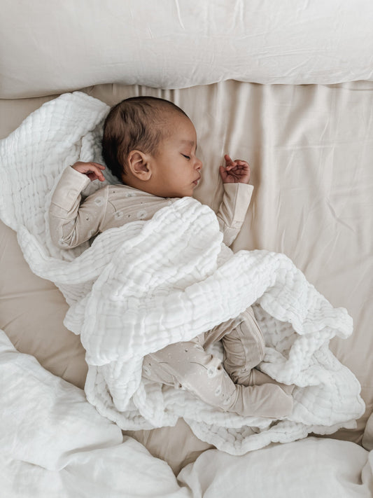 Luna + Luca Cotton Gauze Baby Blanket - White