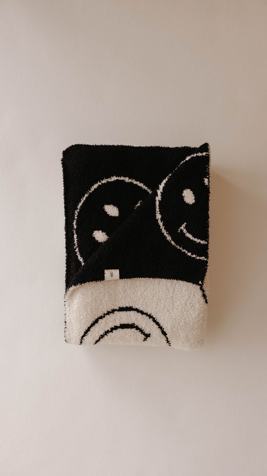 Plush Blanket | Just Smile Black & White