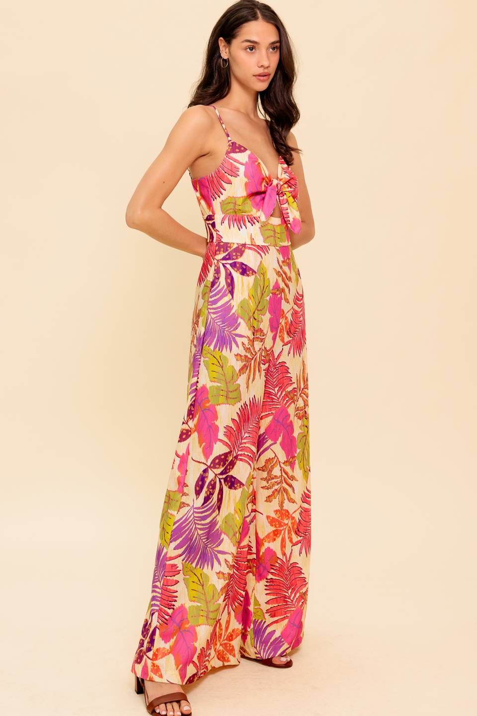 SAFE HAVEN PINK WOVEN JUMPSUIT