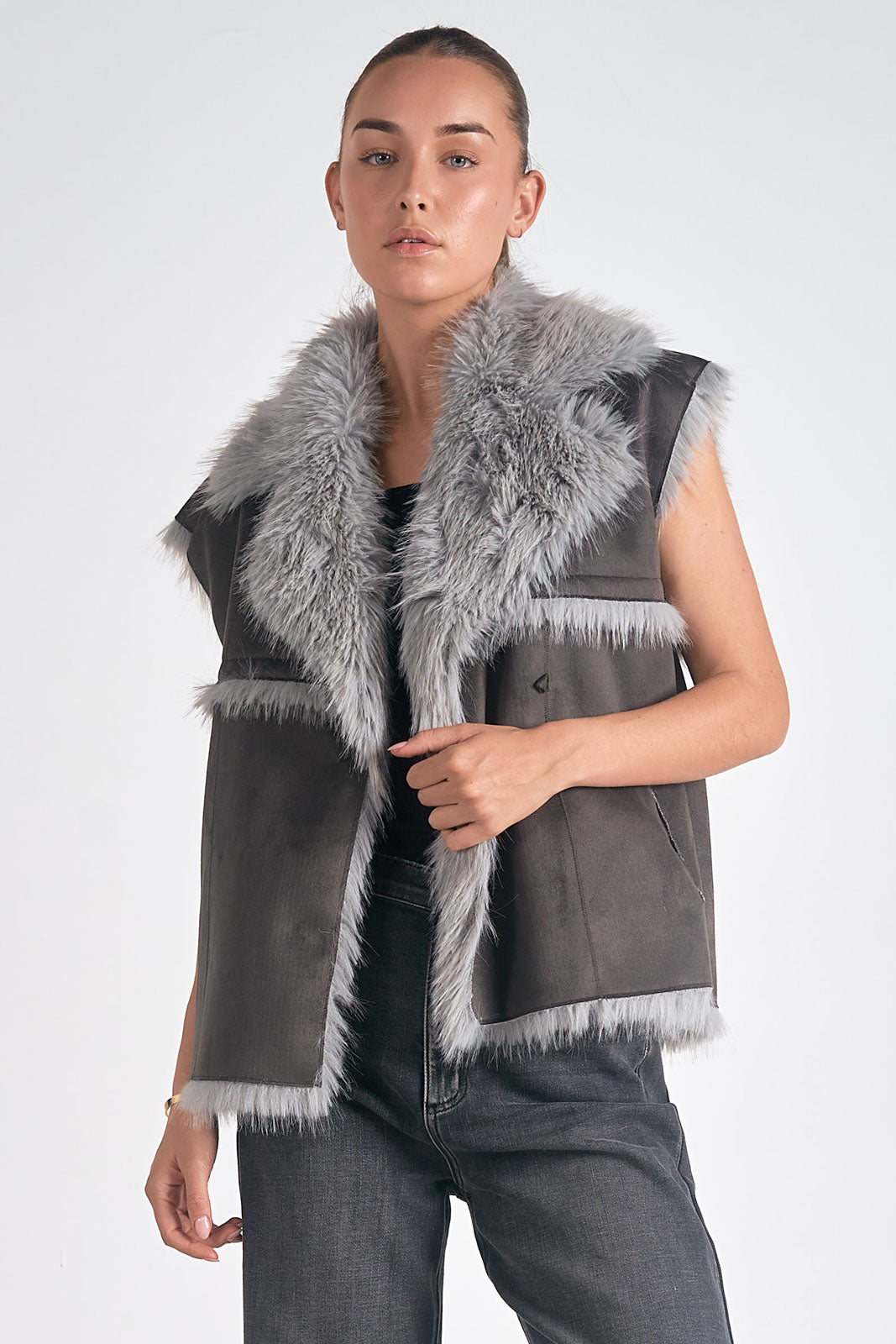 Faux Fur Long Vest