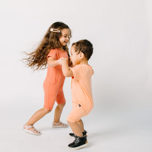 Essentials Rag Romper - 'Light Coral'