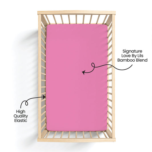 Korrie Pink Bamboo Crib Sheet