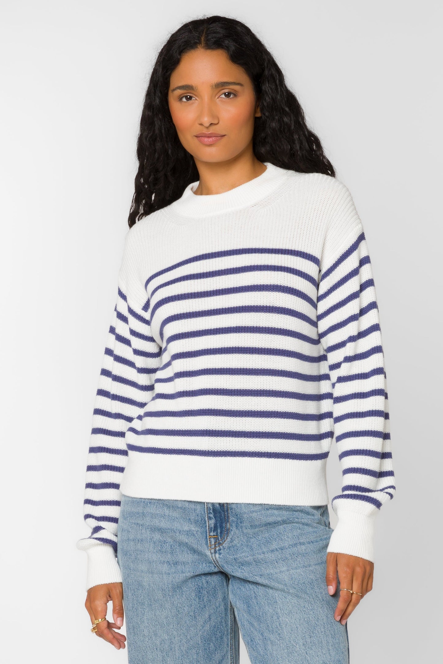MARGOT BLUE STRIPE SWEATER