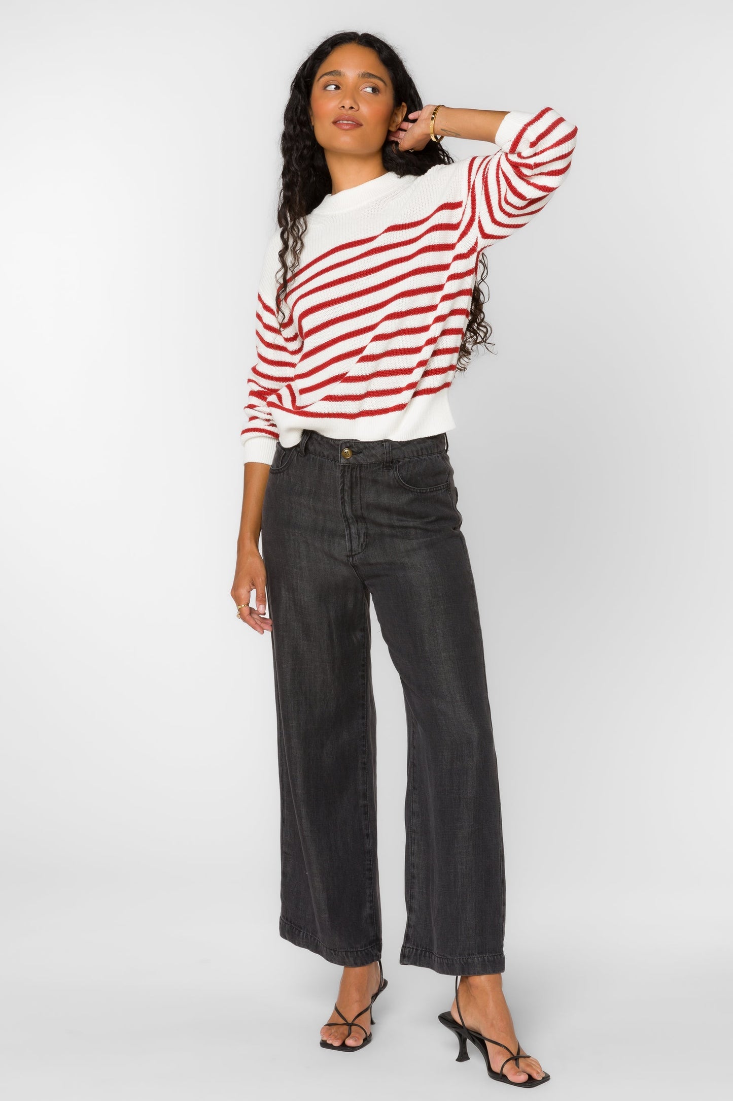 MARGOT RED STRIPE SWEATER