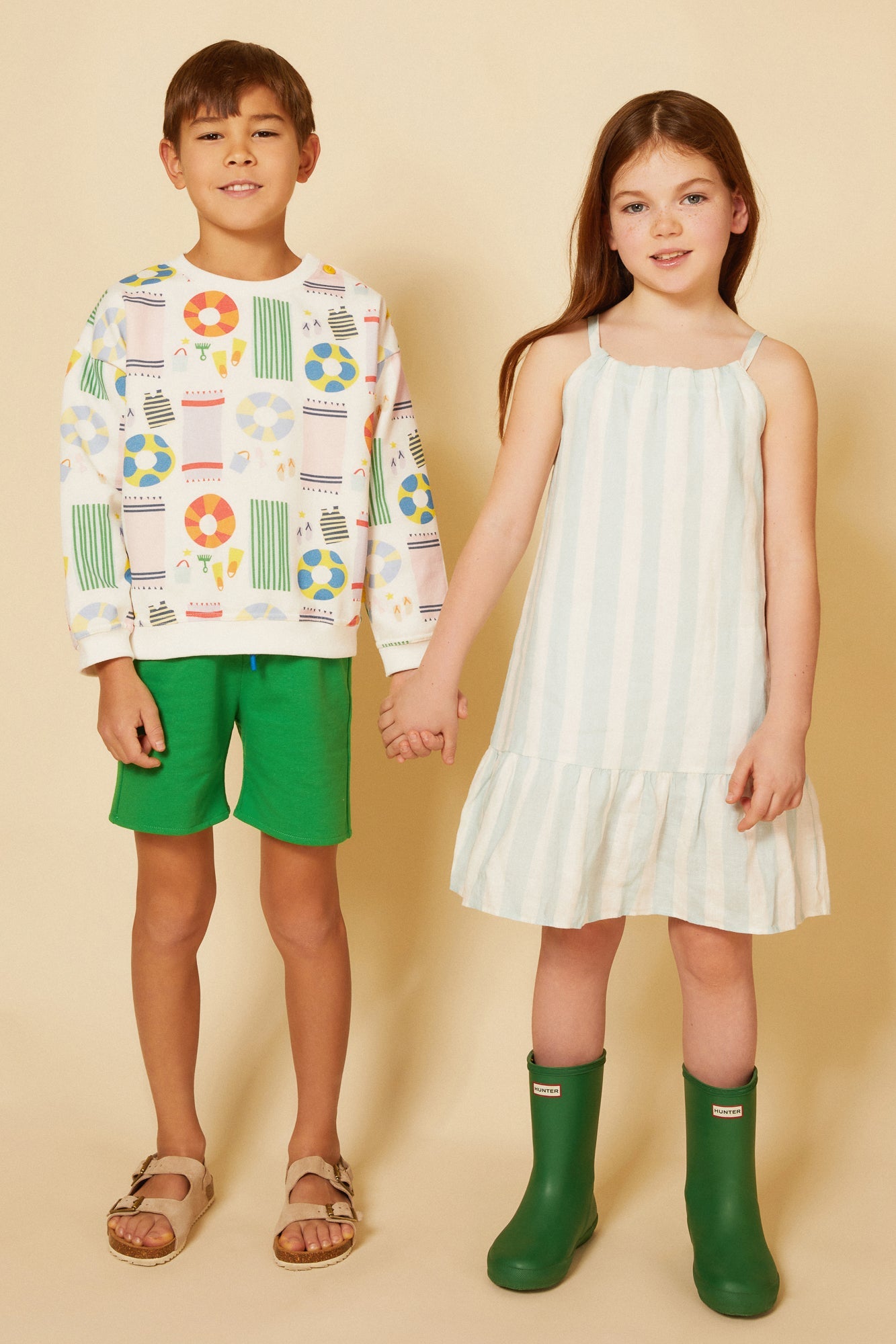 Linen Cabana Stripe Strappy Kid Dress