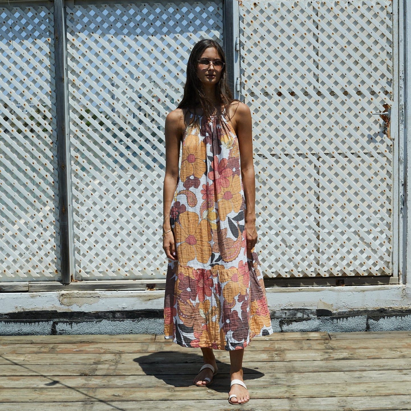 Floral 70's Print Relaxed Fit Maxi Dress