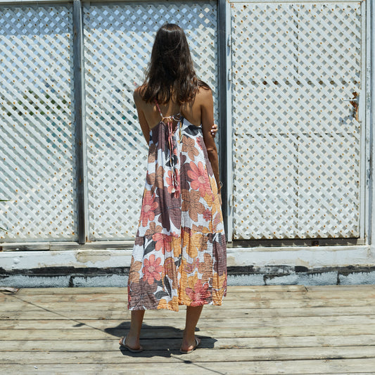 Floral 70's Print Relaxed Fit Maxi Dress