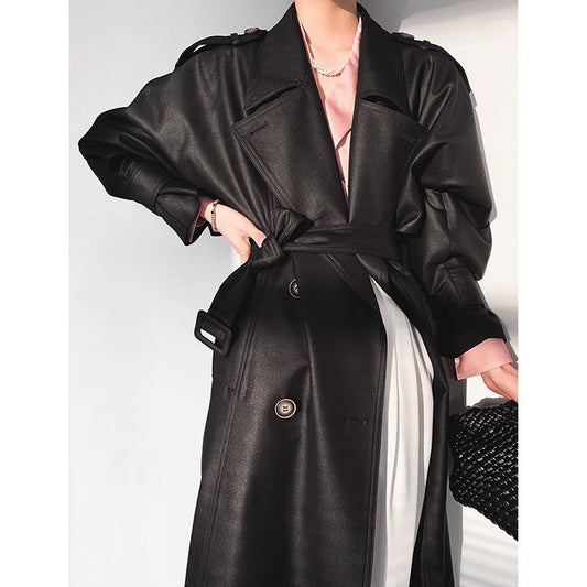 Old British Double-breasted Mid-length Trench Coat