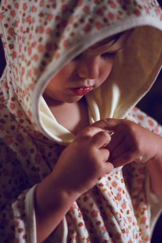 Bathing Towel Poncho | Organic Cotton - Sunset Meadow