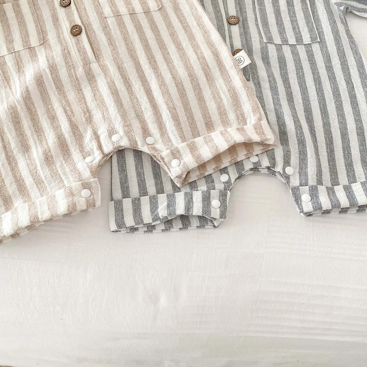 Boys Striped Linen Jumpsuit
