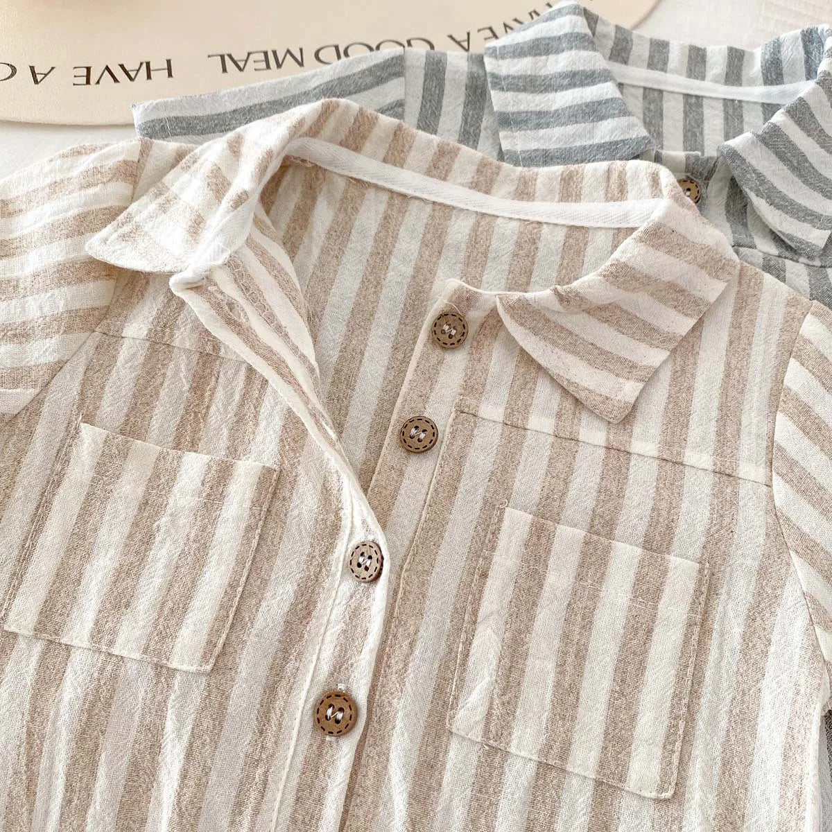 Boys Striped Linen Jumpsuit