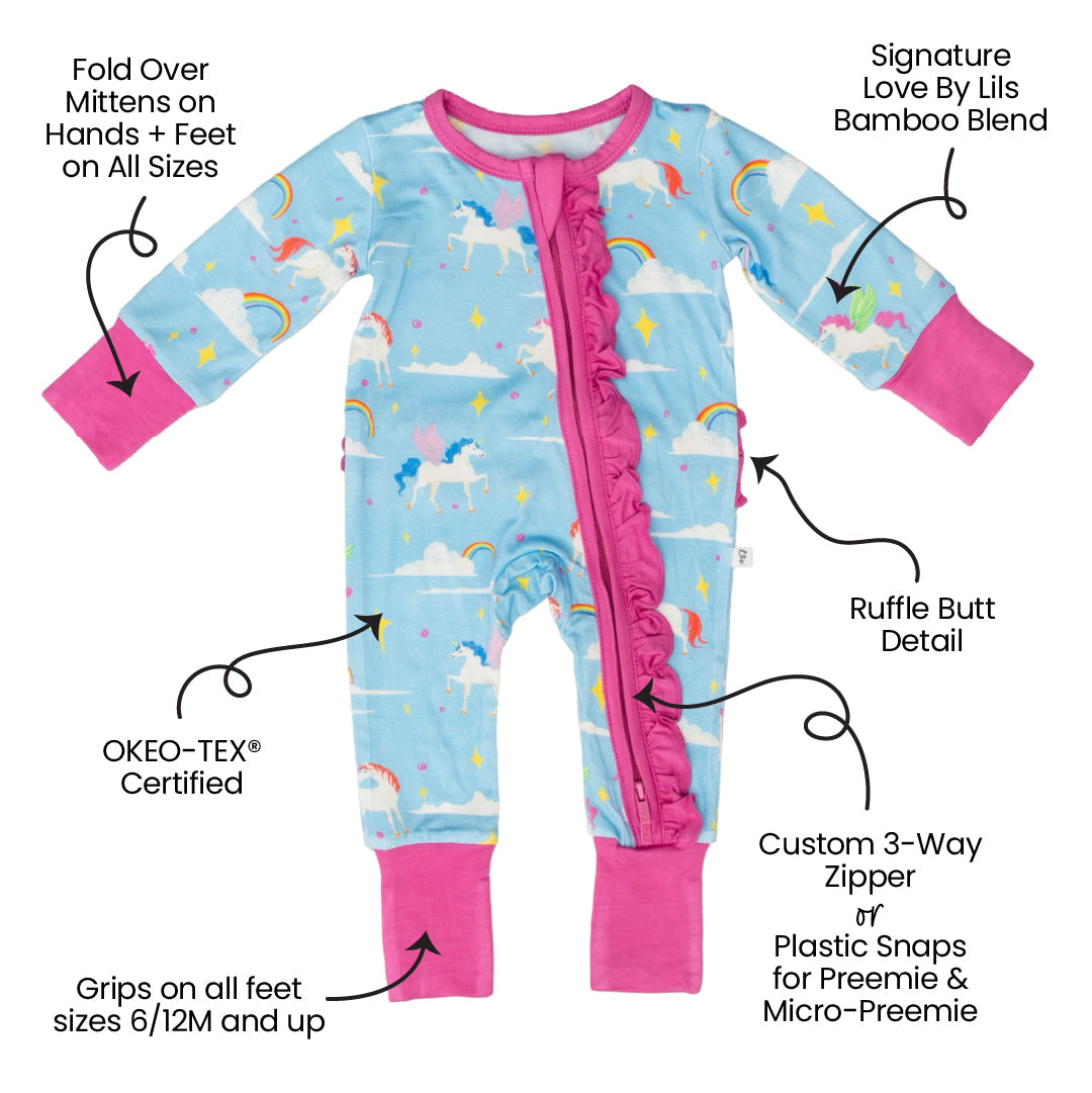Sage Bamboo Ruffle Convertible Footie