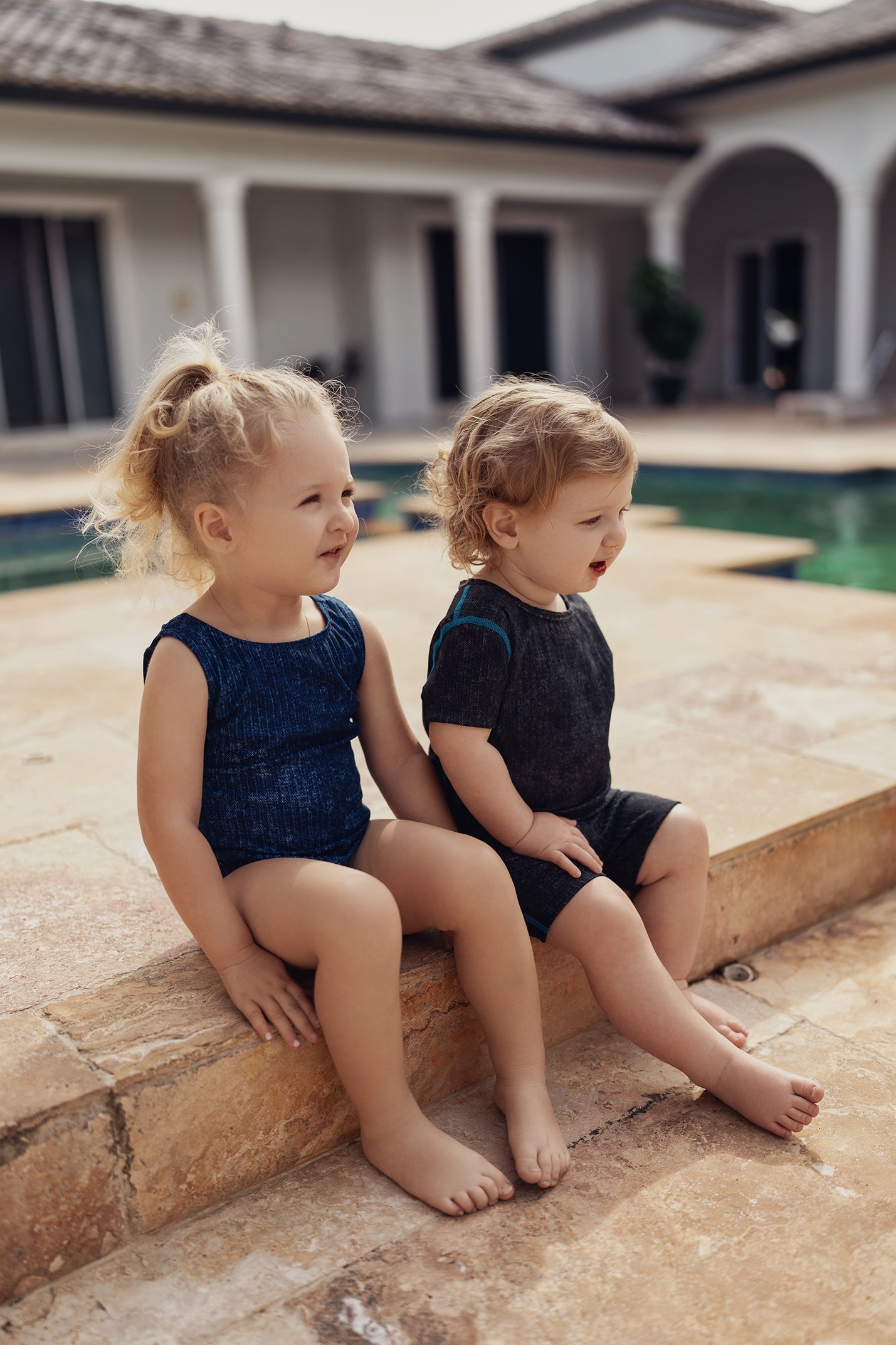 Distressed Rib 2Pc Swim Set