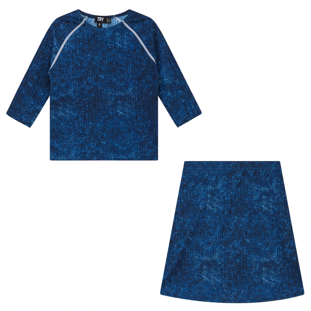 Distressed Rib 2Pc Swim Set