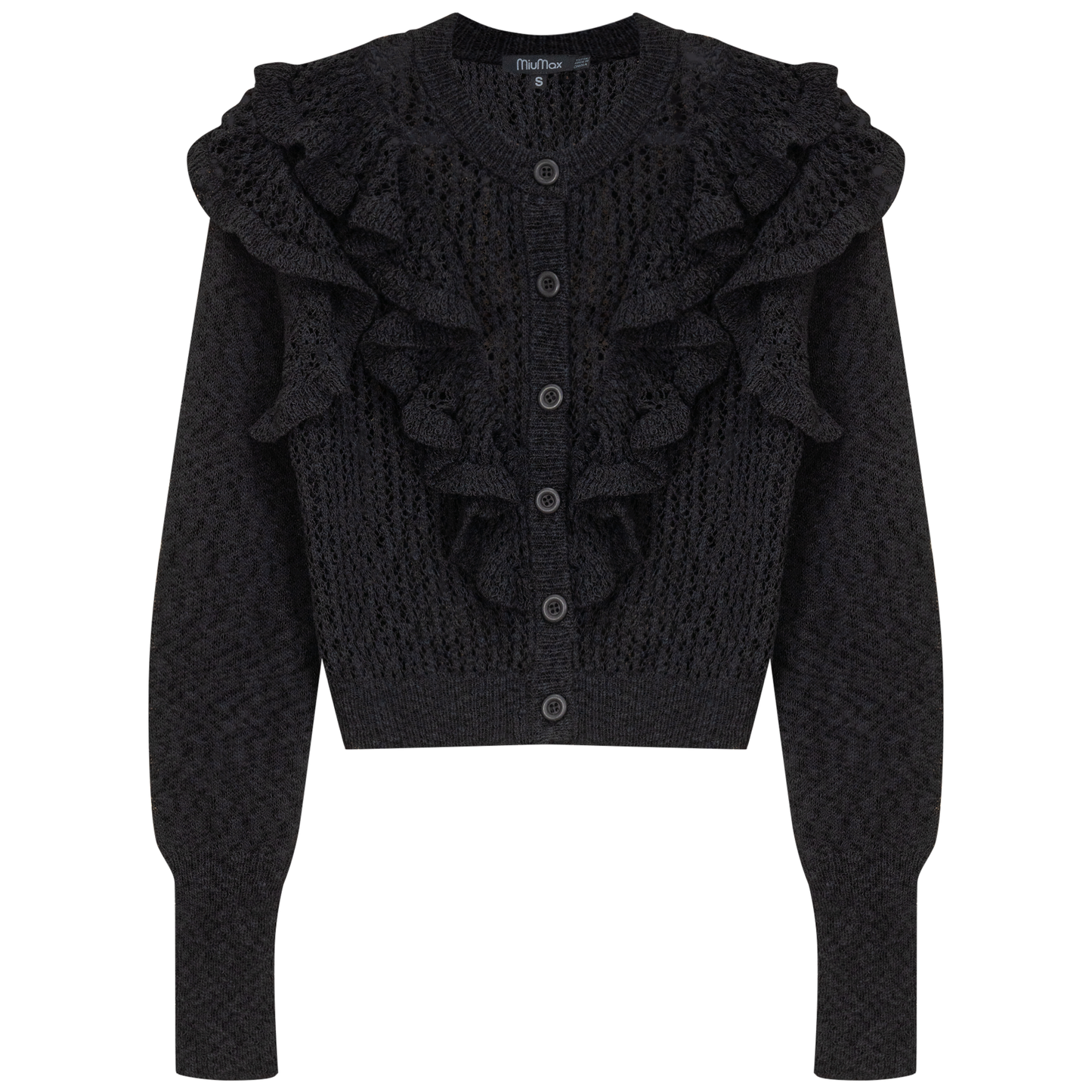 Cropped Crochet Knit Cardigan