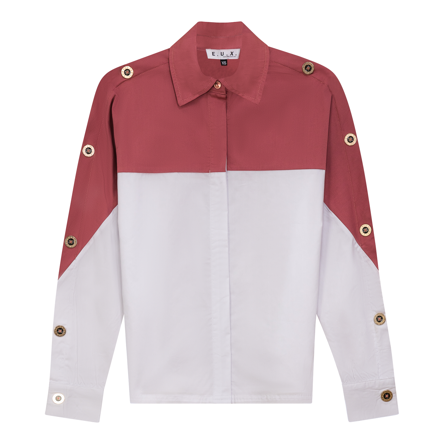 Dolman 2 Tone Button Shirt