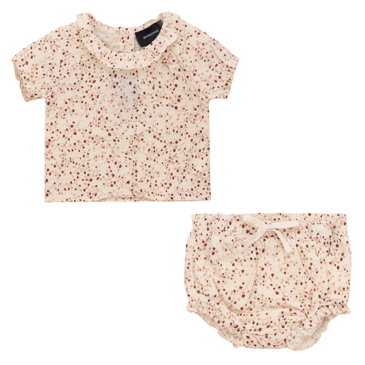 Crinkle Woven Flower Print 2Pc Set