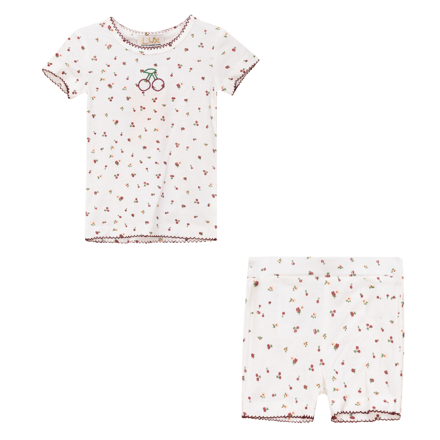 Cherry Print Shorts Set