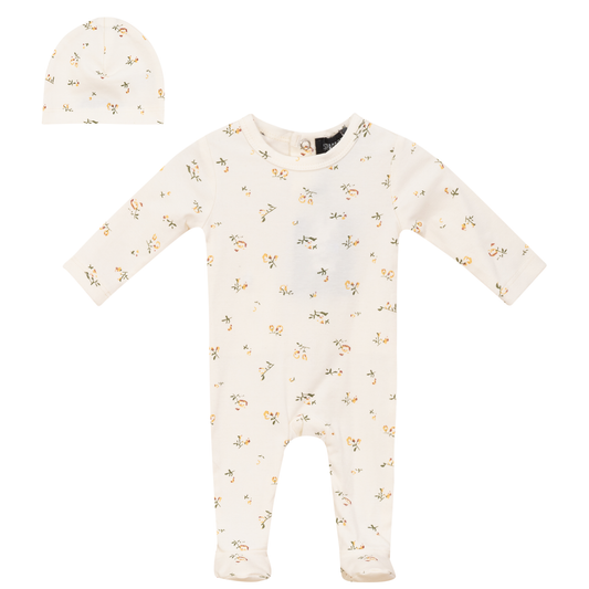 Floral Printed Onesie and Hat