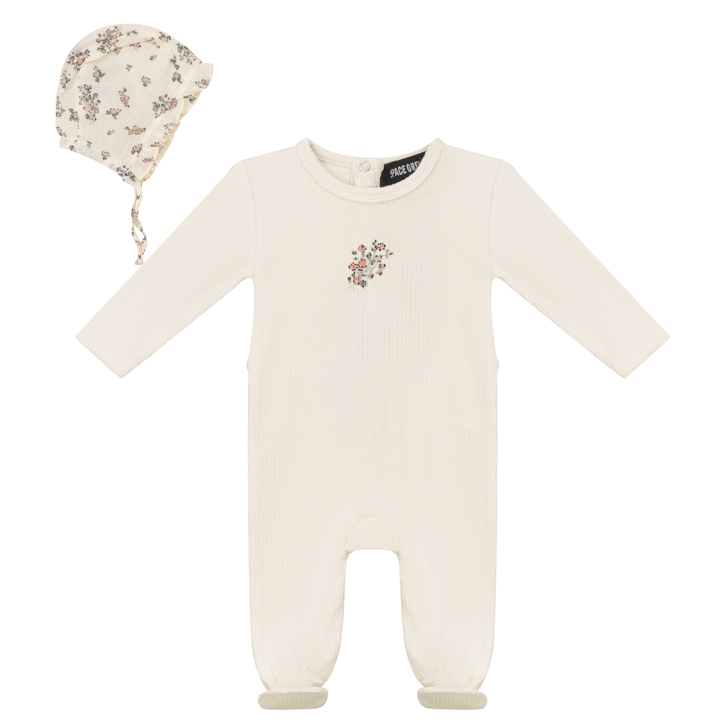 Pointelle Rib Onesie and Bonnet