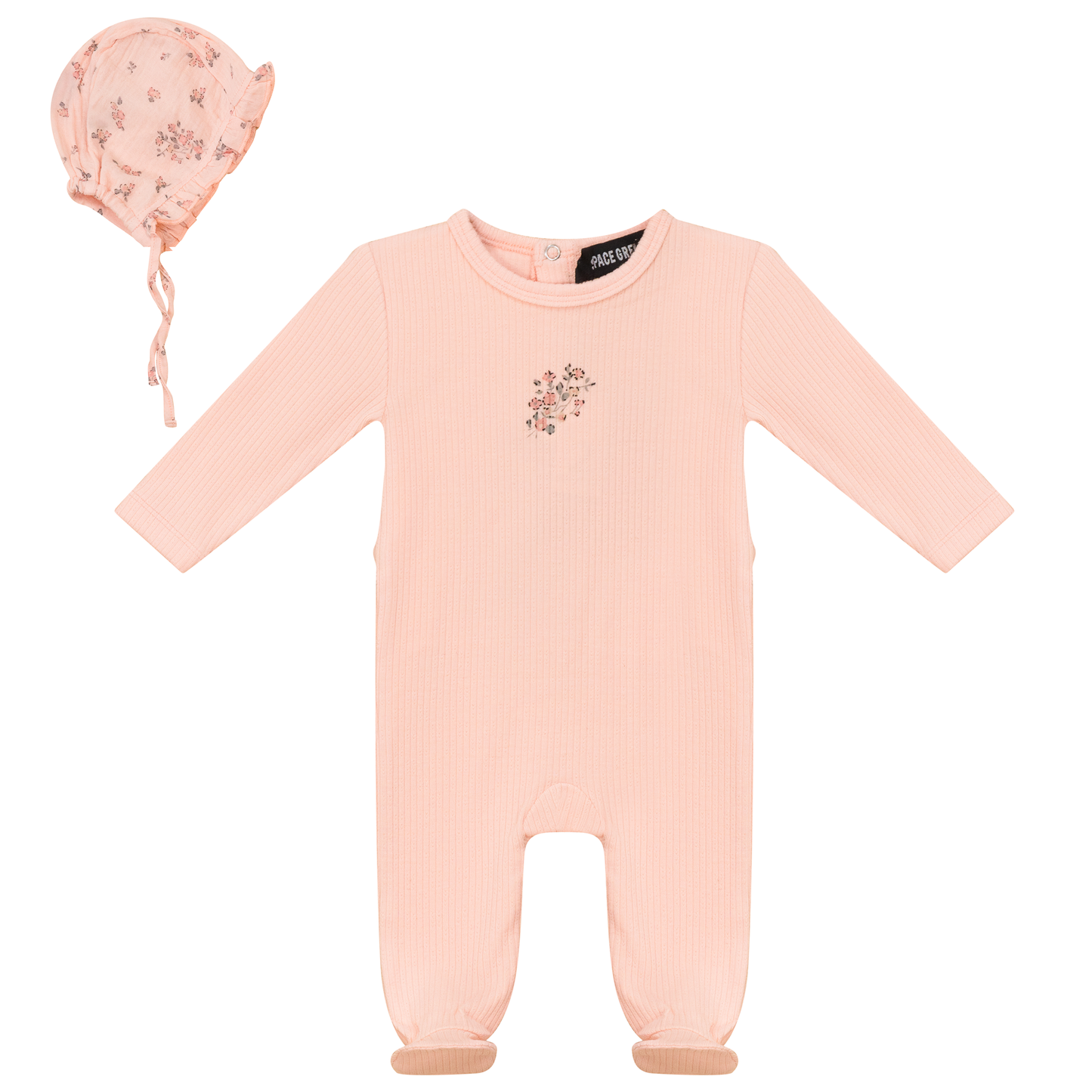 Pointelle Rib Onesie and Bonnet