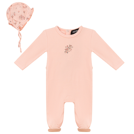 Pointelle Rib Onesie and Bonnet