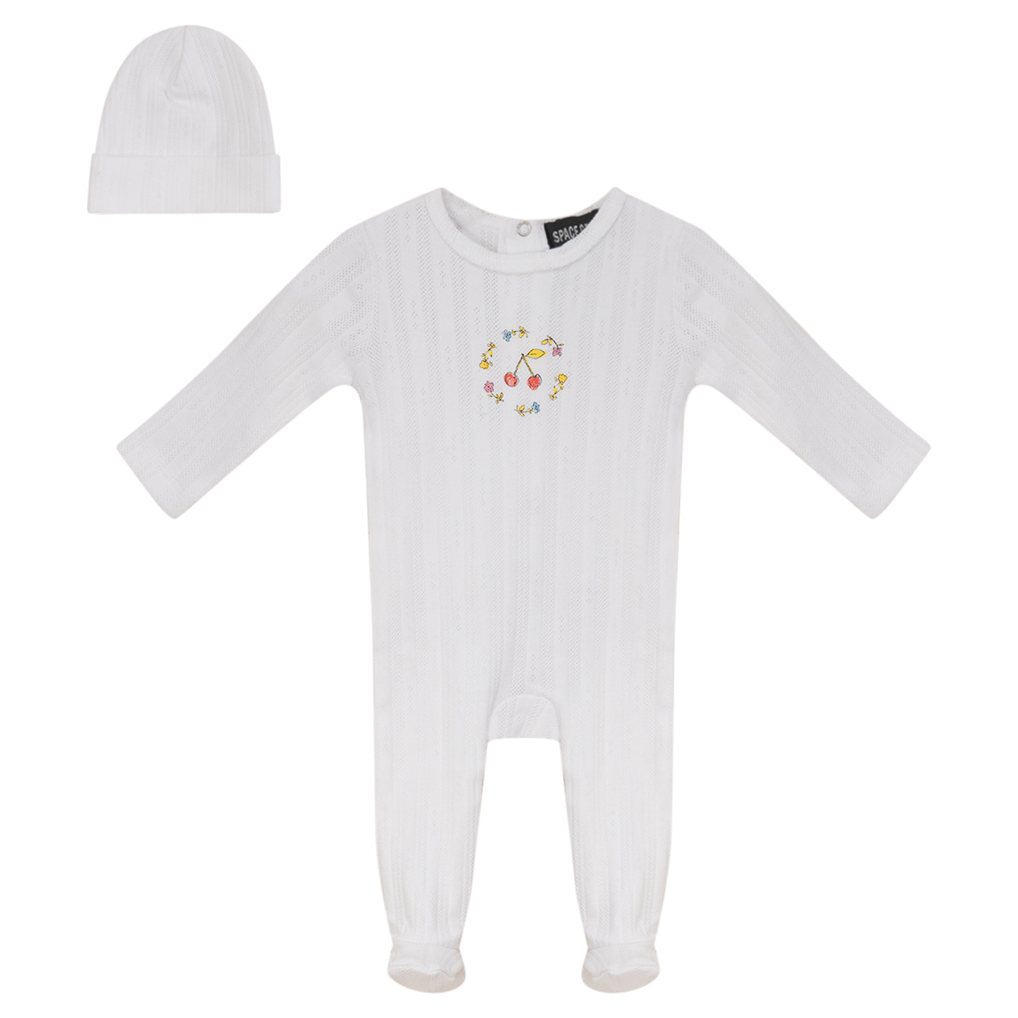 Pointelle Ribbed Onesie and Hat