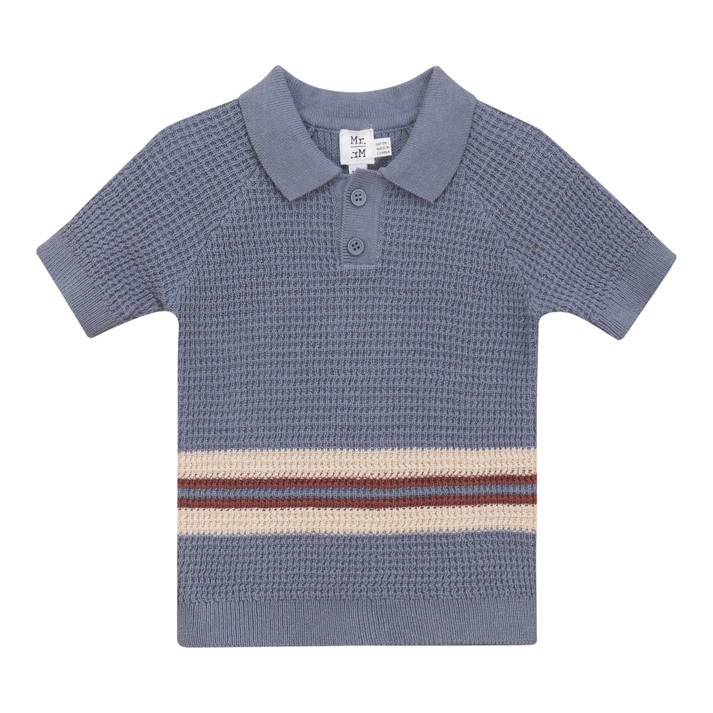 Waffle Knit Striped Sweater