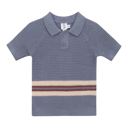 Waffle Knit Striped Sweater