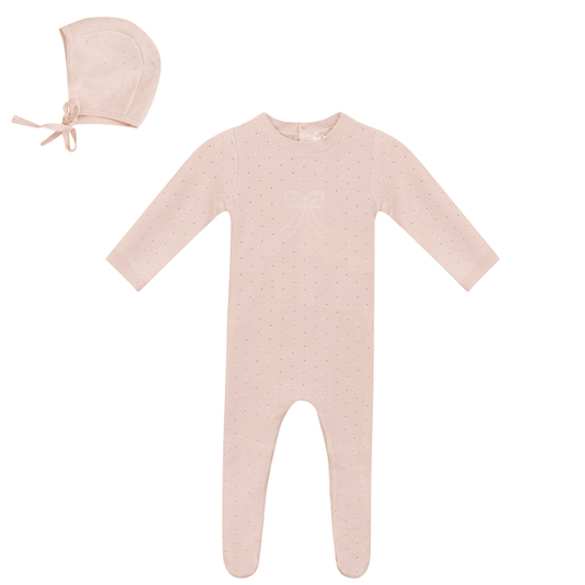 Pony Bow Print Onesie and Hat