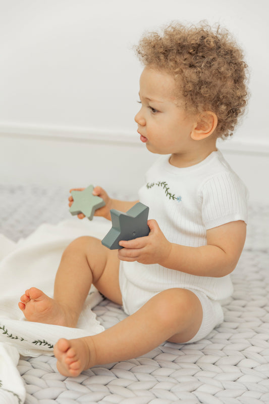 Rib knit Top and Shorts Set