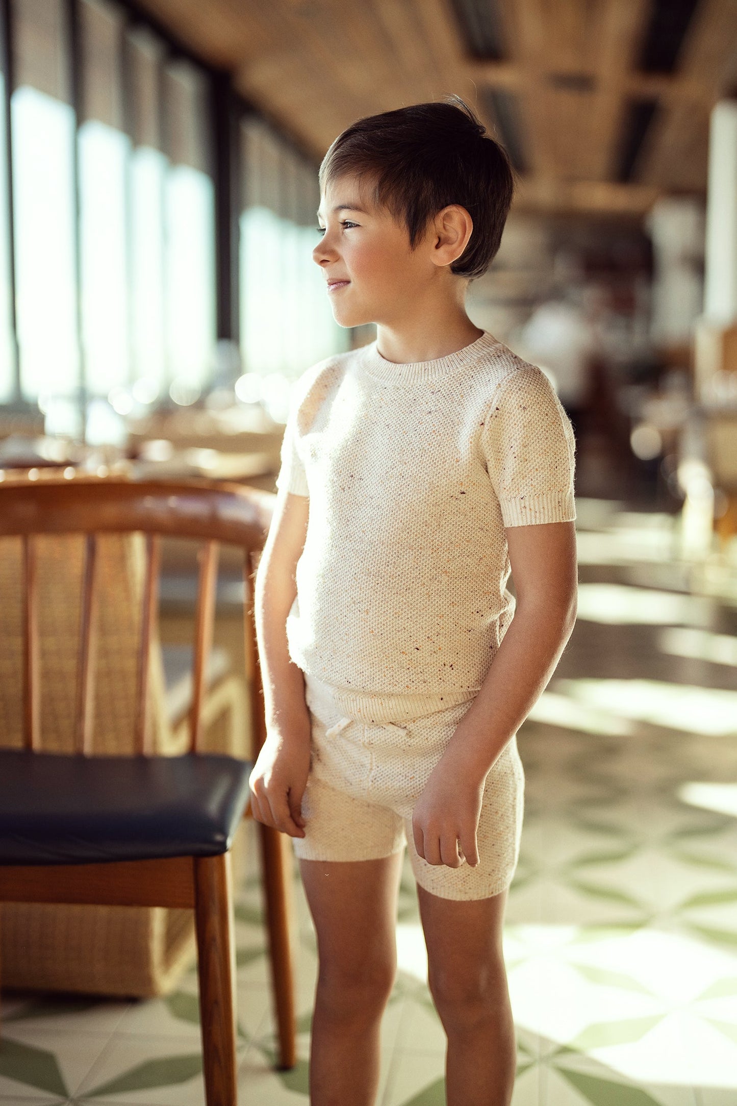 Speckled Waffle Knitted 2pc Set