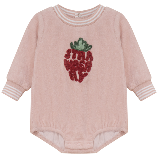 Strawberry Striped Teryy Onesie