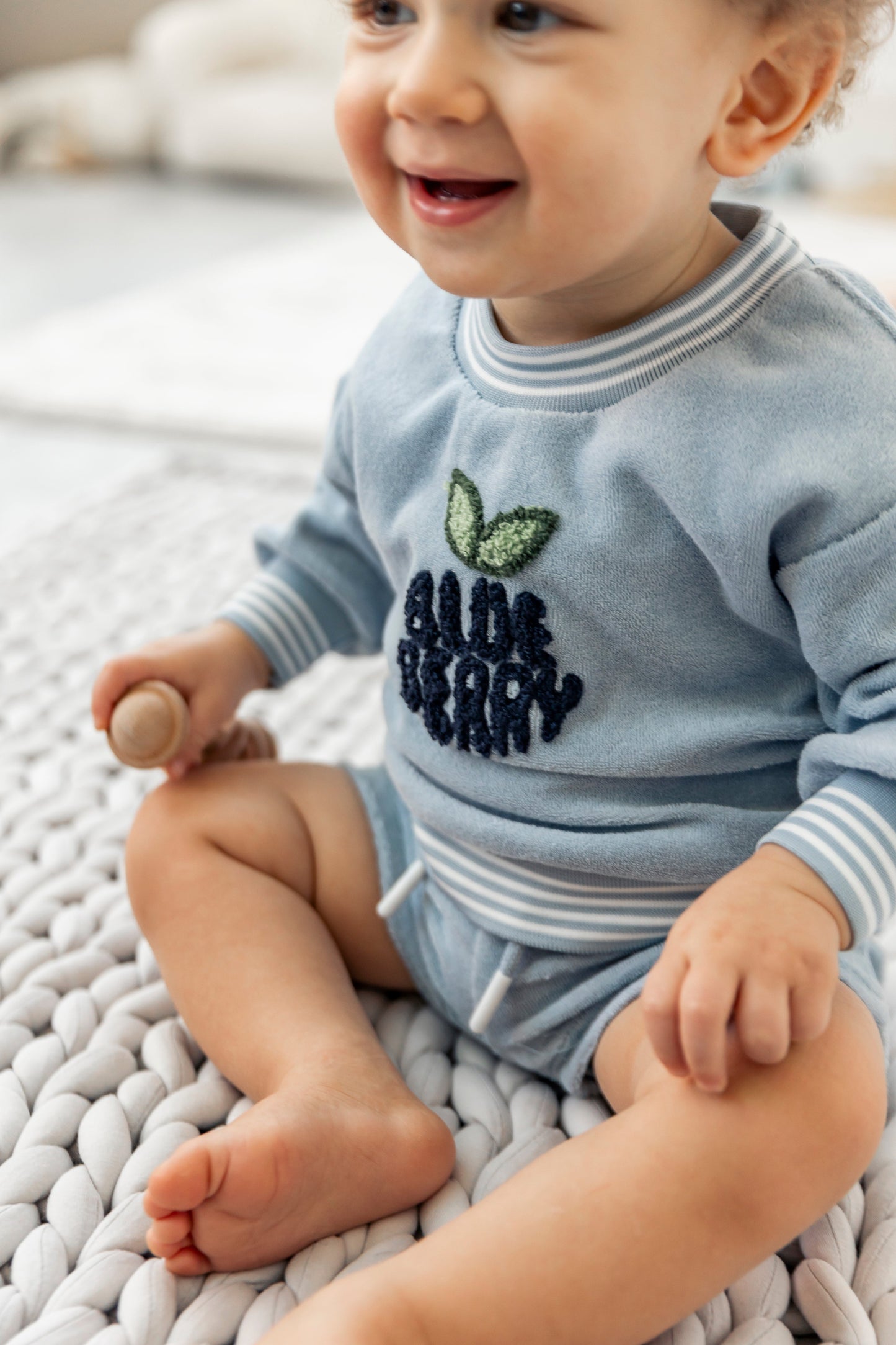 Blue Berry Striped Terry 2Pc Set