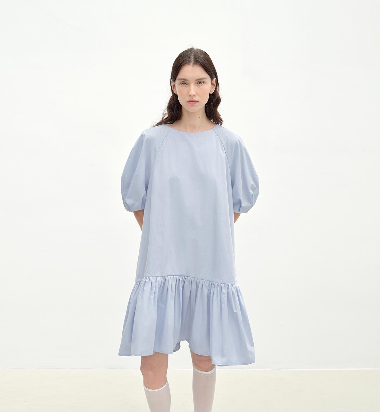 "Ailande" Round Neck Puff Sleeve Temperament Dress for Women Summer