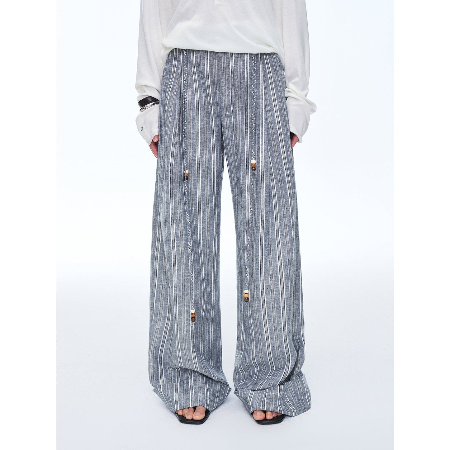 Free Afterglow Retro Style Linen Wide-Leg Casual Pants