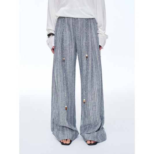 Free Afterglow Retro Style Linen Wide-Leg Casual Pants