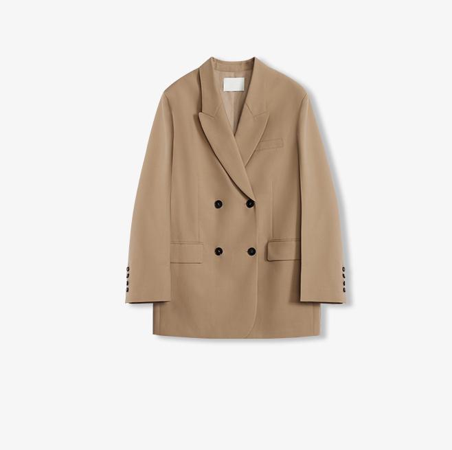 Silk Wool Peaked Lapel Suit Jacket