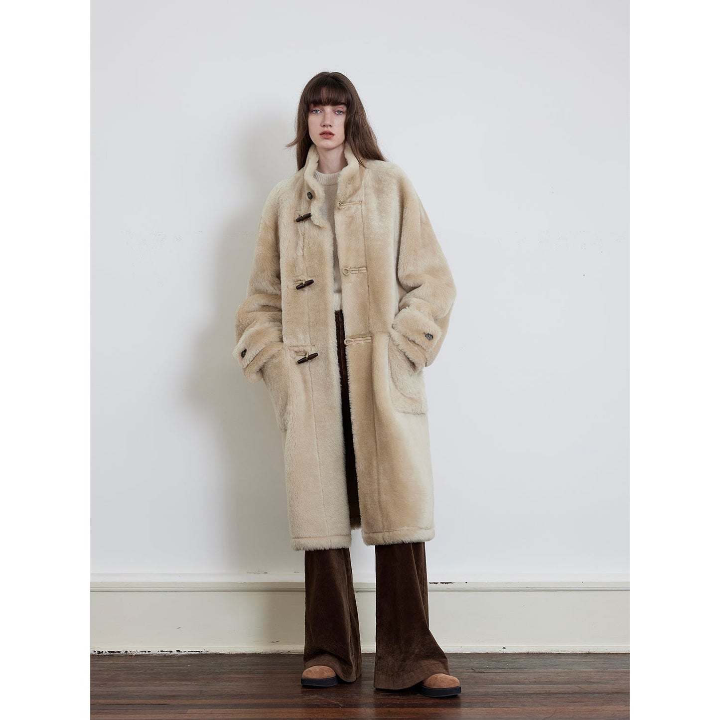 Dreamer Stand Collar Merino Long Sheepskin Jacket