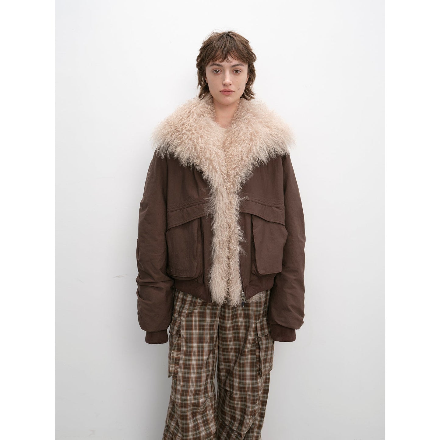 Winter Is Coming Fashionable Warm and Waterproof Detachable Silhouette Beach Wool Collar Short Down Parka