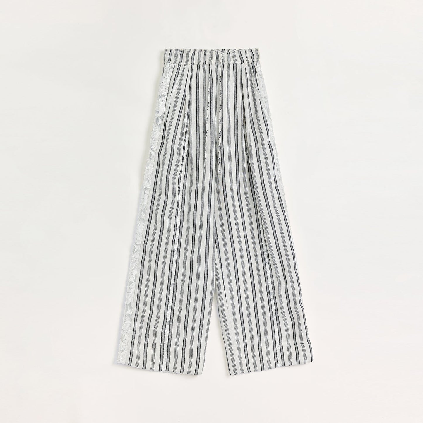 Fashion Tension Linen Vertical Stripe Pants