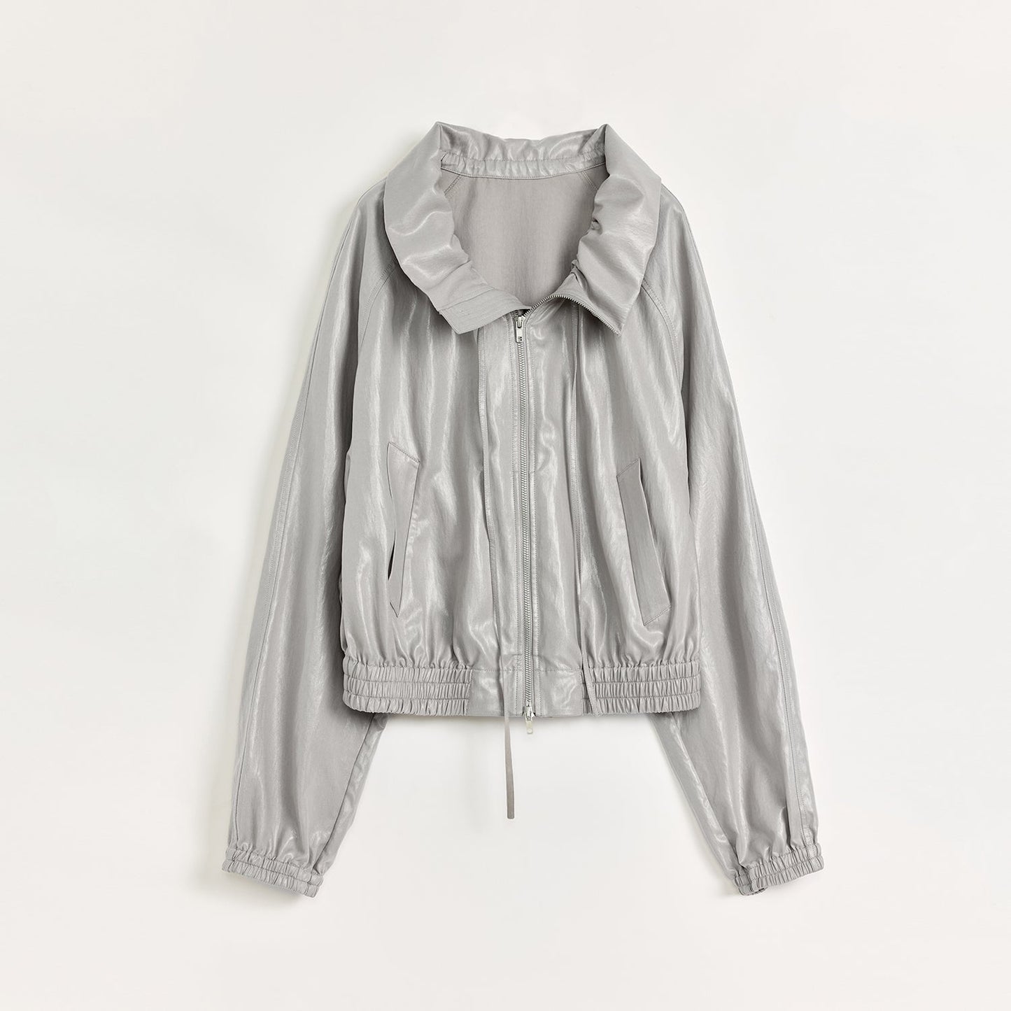 "Front Page Daily" Drawstring Raglan Sleeve Jacket