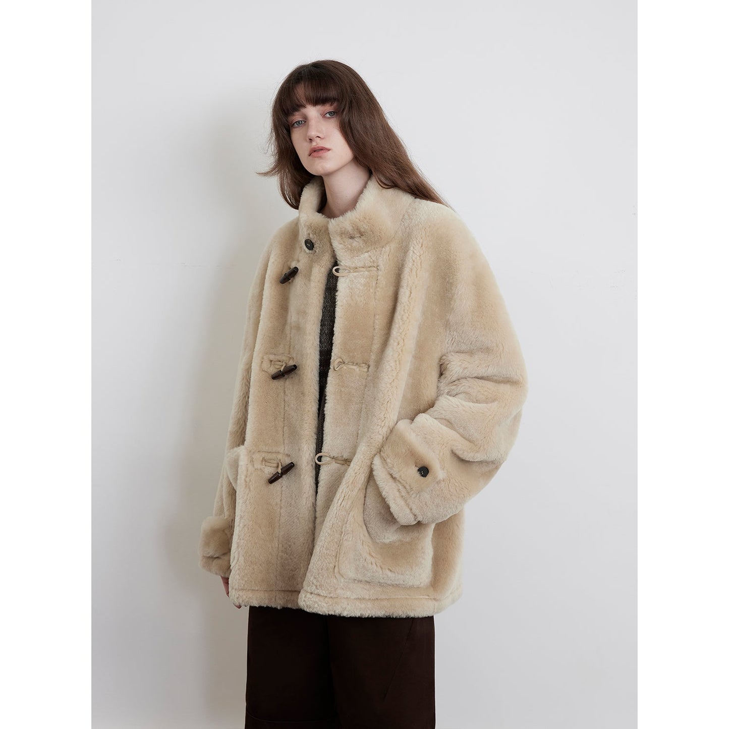Dreamer Stand Collar Merino Long Sheepskin Jacket