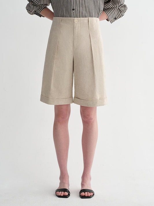 Sophisticated Linen Cropped Shorts